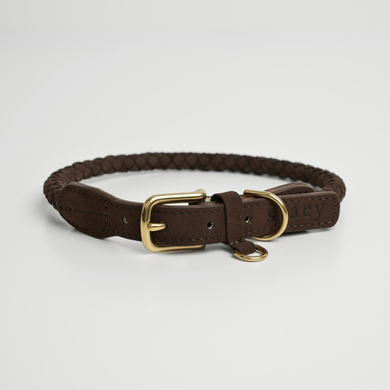 Collar de perro trenzado Kaia | Roble Oscuro