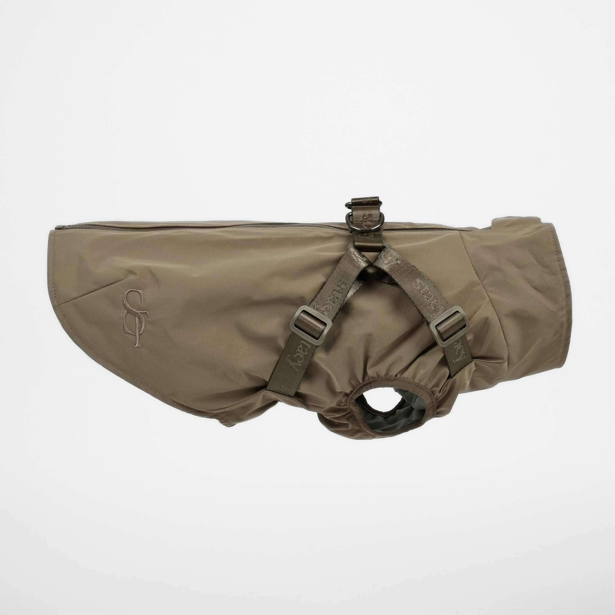 Norma Dog Rain Coat w. Harness | Taupe