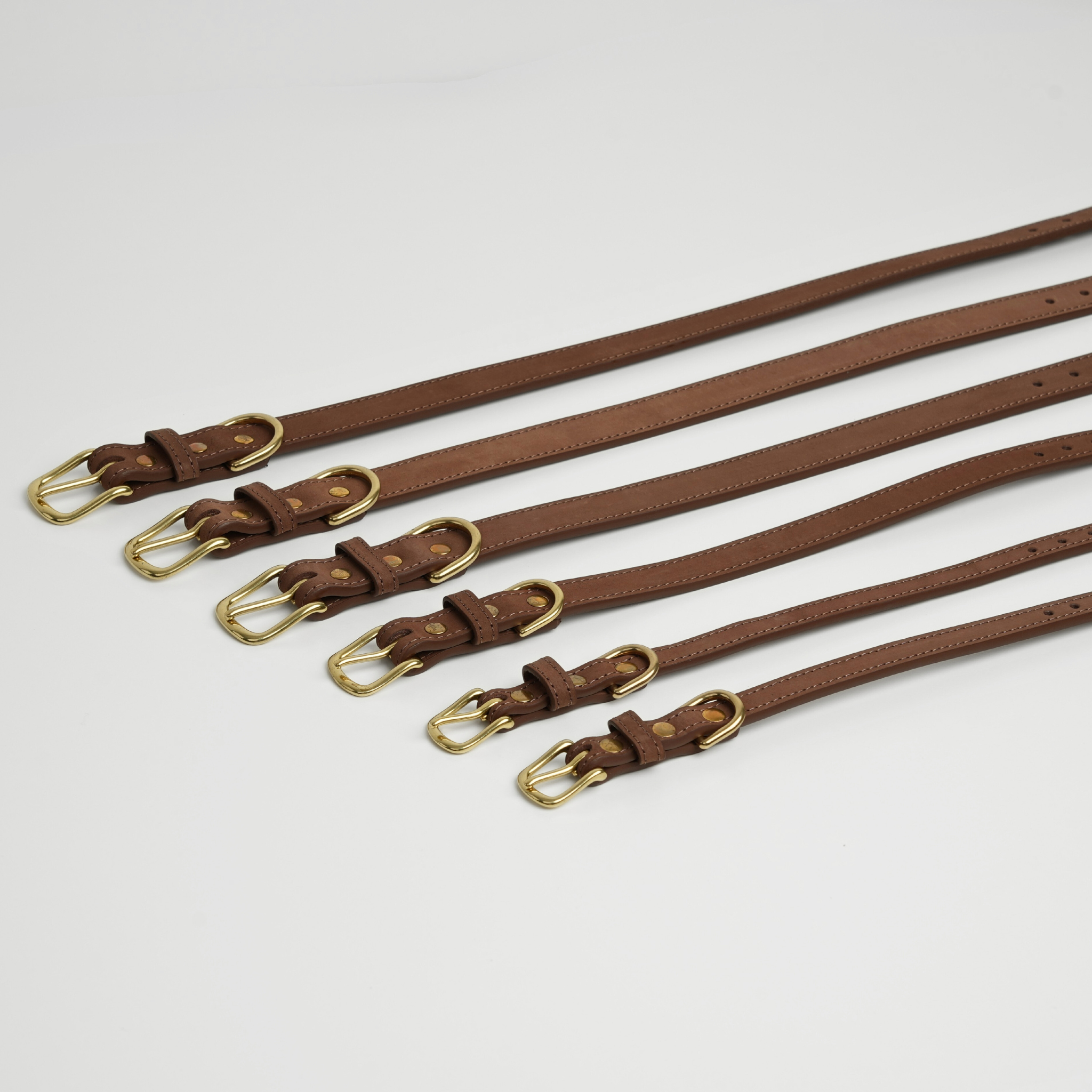 Collar de perro de cuero Grace | Castaño