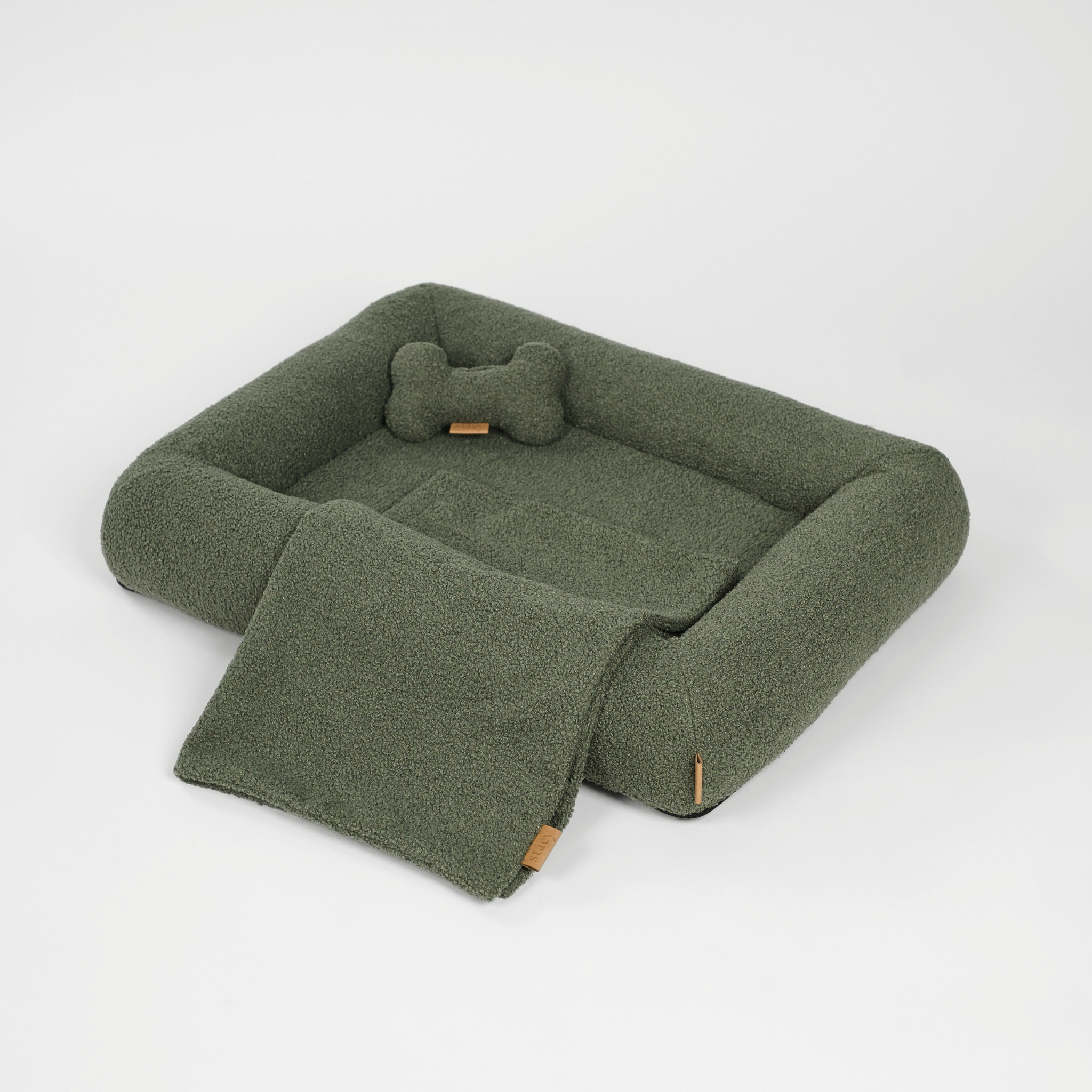 Karla Orthopedic Dog Bed | Moss Bouclé