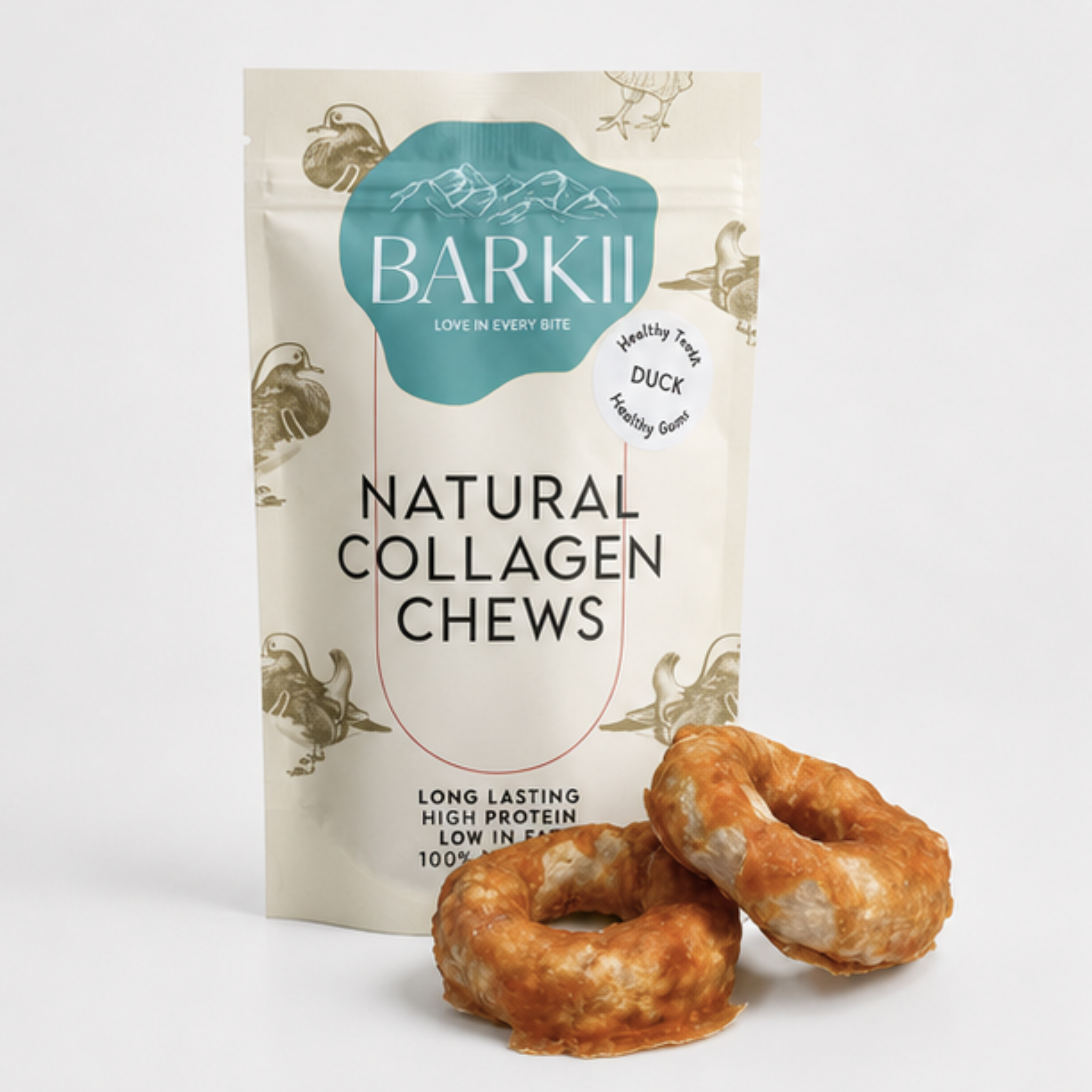 Barkii Donuts masticables de colágeno | Pato | 100 g.