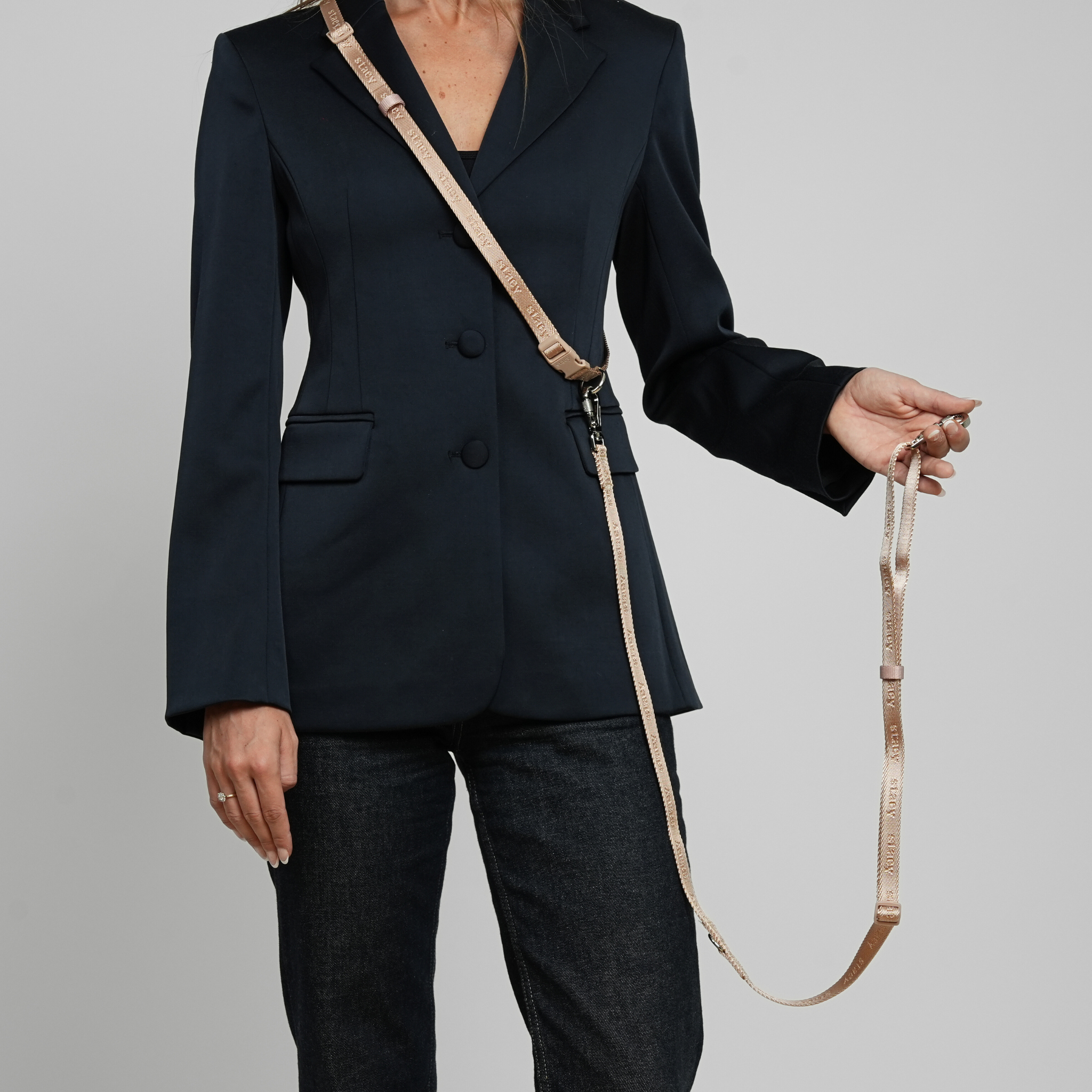 Correa para perro manos libres | Rosa clara