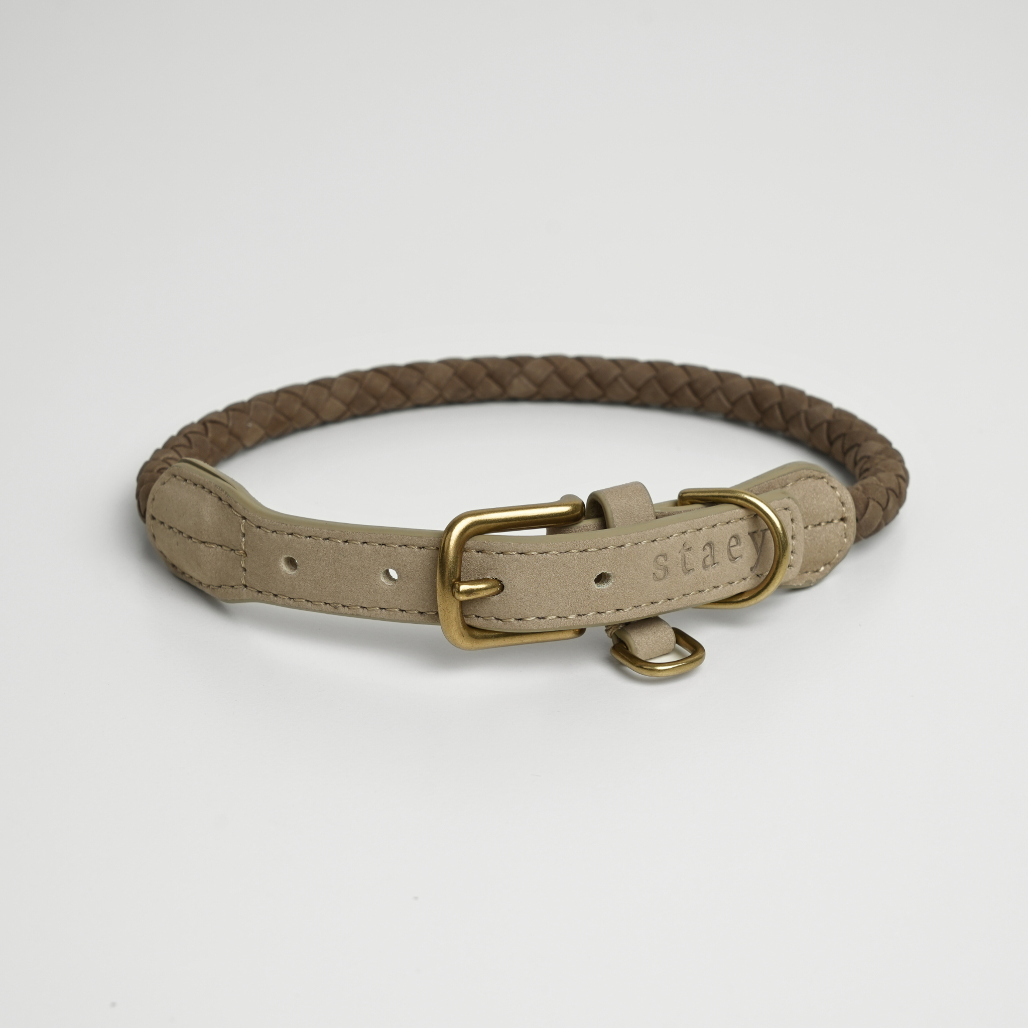 Collar de perro trenzado Kaia | topo