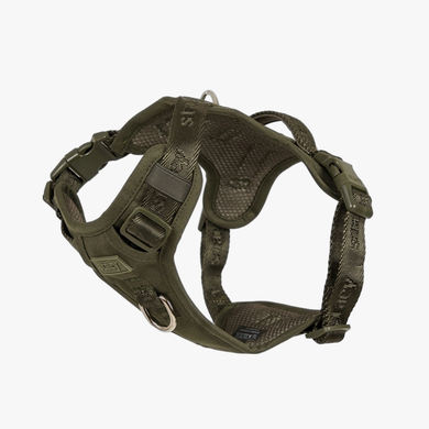 Elma Active dog harness in moss green with padded chest panel
